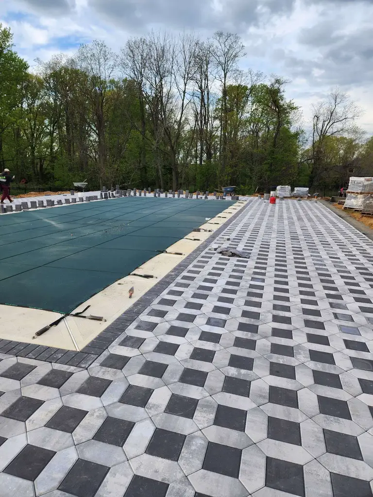 Completed Pool Paver Deck Monmouth County NJ