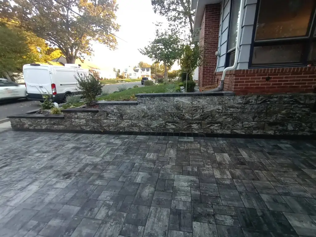Raised Paver Patio With Retaining Wall Monmouth County NJ